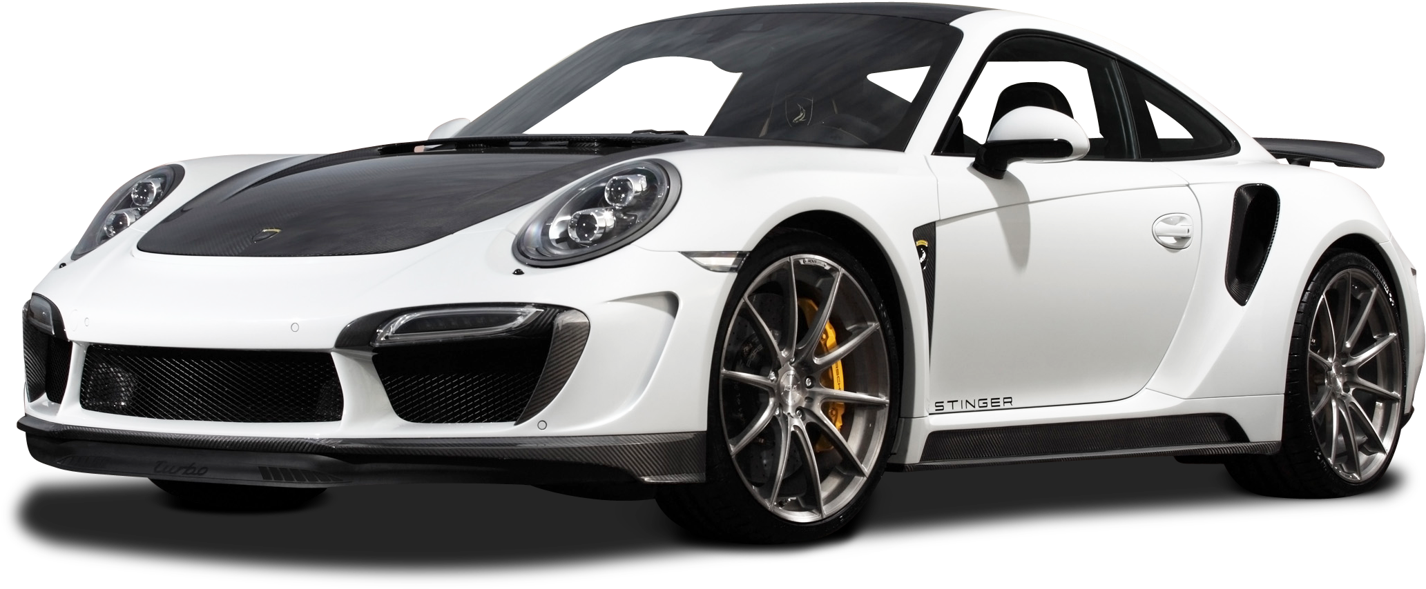 White sports car in the interactive wash bay